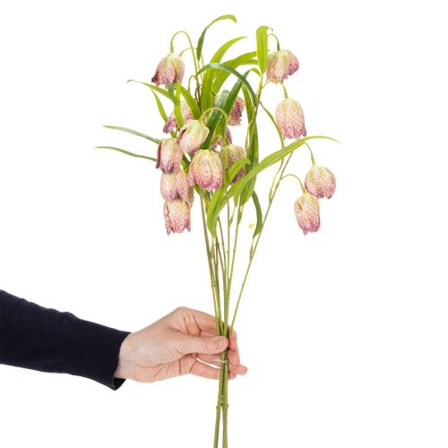 gjenstander Kunstig fritillariablomst, delikat dekorasjon for oppholdsrom, 60 cm, 3 stk.