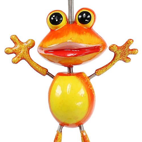 gjenstander Frosk med vår å henge 13cm oransje