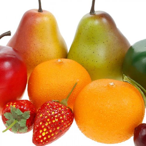 Dekorative frukter, kunstig fruktblanding L5–8,5cm