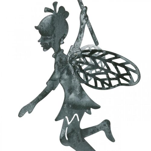 Floristik24 Vårdekor, alv med løvetann, dekorasjonsanheng blomsterfe, metalldekor 3 stk.