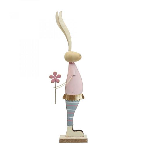 Floristik24 Vårpynt kaniner laget av metall kaninpar H39cm