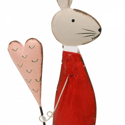 gjenstander Vårpynt, påskehare laget av metall, Valentinsdag, kanin med hjerte, påske 45cm