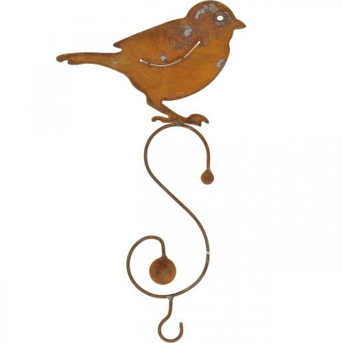 Floristik24 Dekorativ fugl laget av metall, mathenger, hagedekor rustfritt stål L38cm