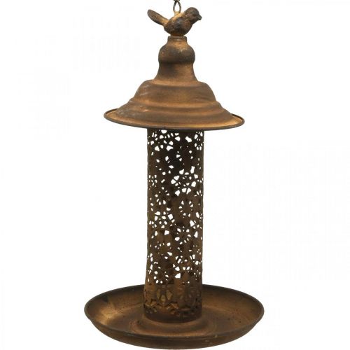 Floristik24 Fuglefôringsstasjon til å henge i rustlook Ø20cm H36cm