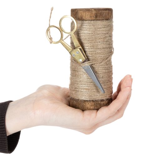 gjenstander Garnsnelle med dekorativ saks Ø6,5 cm H15 cm 2 stk. Vintage stil