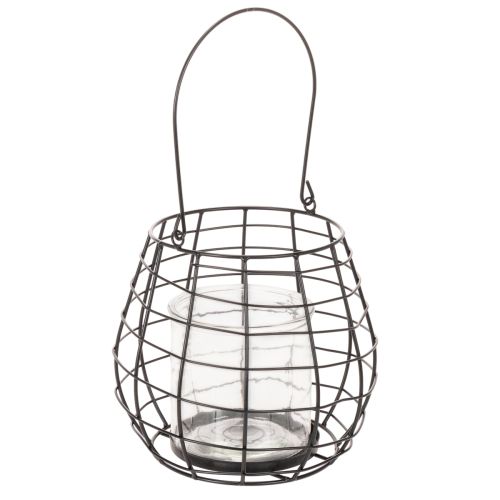 Hagelykt med glasslysestake, svart, Ø20 cm, H18,5 cm kjøpe | Floristik24.no