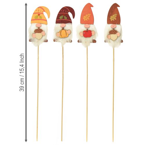 gjenstander Hagestaker Gnome Høstdekorasjon Tre Assortert 39cm 8 stk