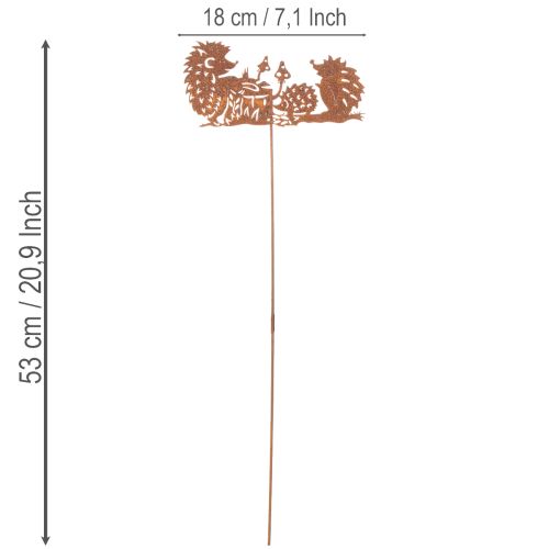 Hagepinnemotiv med rustdekorasjon for sommer og høst 53 cm | Floristik24.no