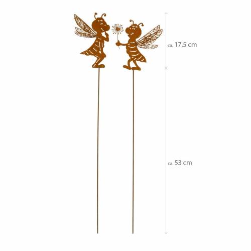 Floristik24 Hageplugg bi rustfritt stål hagedekorasjon vårdekorasjon 2stk