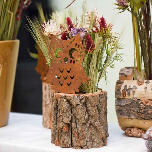 Floristik24 Hagestaker uglepatina, høst, metalldekor H32cm 6stk