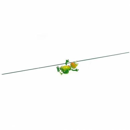 Floristik24 Garden Stake Frog King med Metal Spring Green, Yellow, Golden H68,5cm