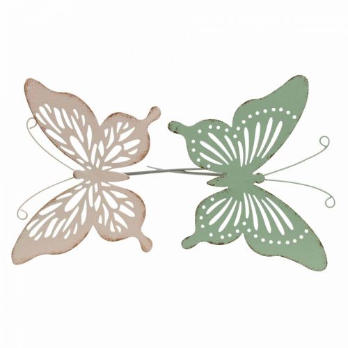 gjenstander Sengestokk metall sommerfugl rosa grønn 10,5x8,5cm 4stk