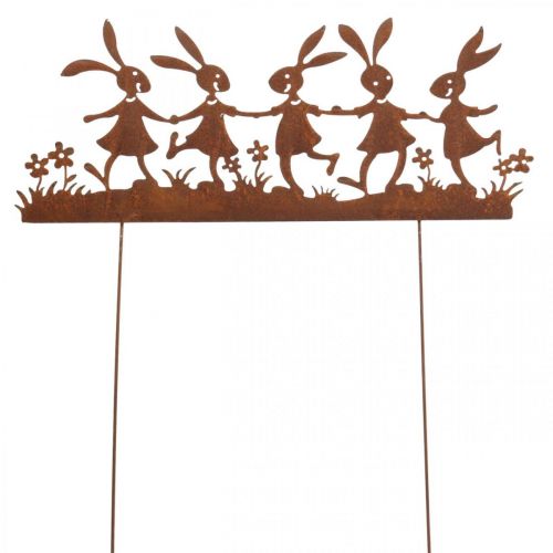 Floristik24 Hage stake rust påske, blomster stake kanin metall B40cm