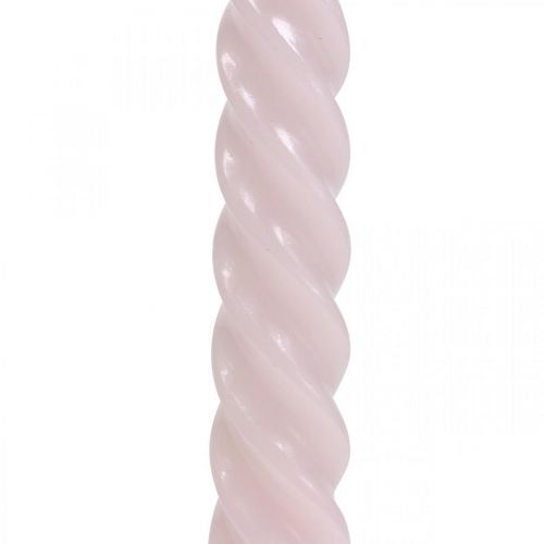 Floristik24 Vridde lys spirallys rosa Ø2,2cm H30cm 2stk
