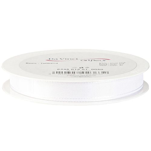 gjenstander Gavebånd dekorativt bånd taftbånd hvitt 15mm 50m