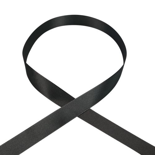 gjenstander Gavebånd svart sørgeblomst dekorativt bånd 25mm 50m