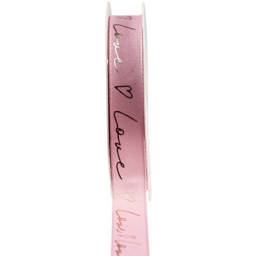 gjenstander Gavebånd med hjerter dekorativt bånd rosa gull 15mm 15m