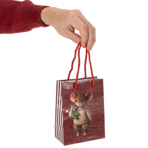 Julegavepose med musemotiv, 16 cm, 2 stk. | Floristik24.no