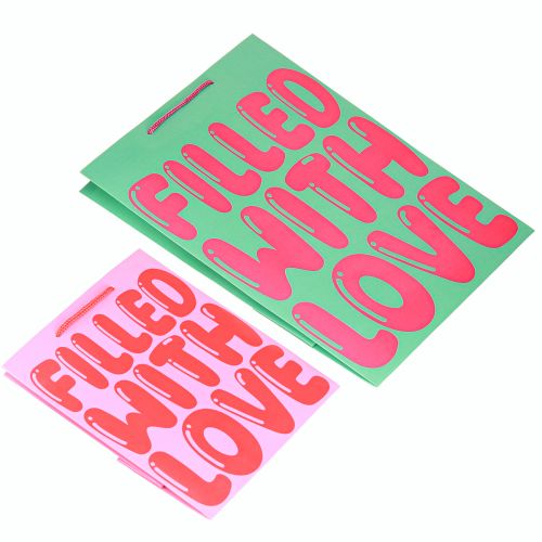 gjenstander Gavepose med håndtak «Fylt med kjærlighet» H36/23 cm sett med 2