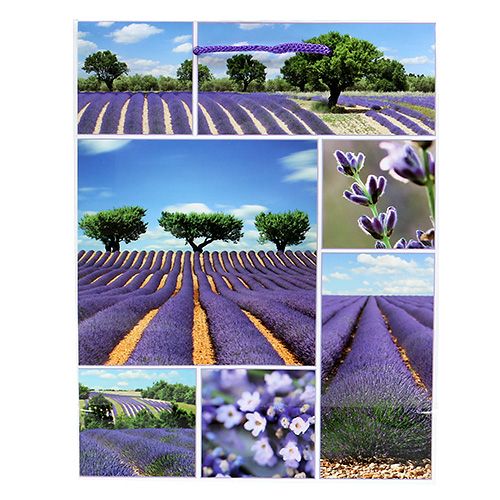 Floristik24 Gavepose lavendel motiv 18cm x23cm 1p