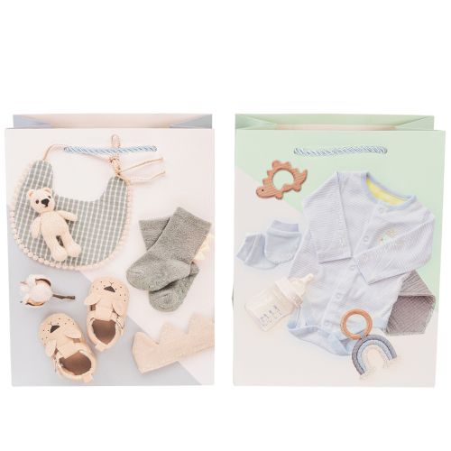 gjenstander Gavepose til babygutt - Ideell for babygaver ved fødsel - 23 cm - 2 stk.