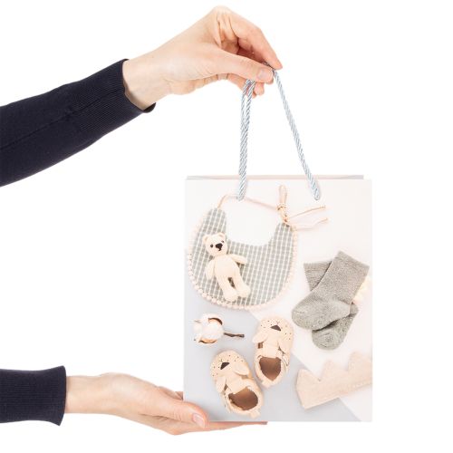 gjenstander Gavepose til babygutt - Ideell for babygaver ved fødsel - 23 cm - 2 stk.