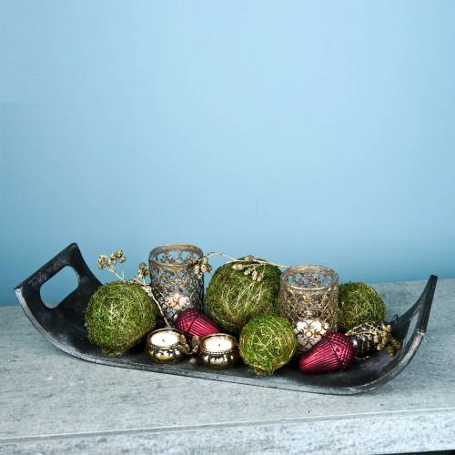 Floristik24 Buet metallbrett 59cm antikt utseende gyllent, svart