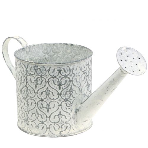 Plantekasse vannkanne galvanisert kremvasket Ø13cm H13cm | Floristik24.no