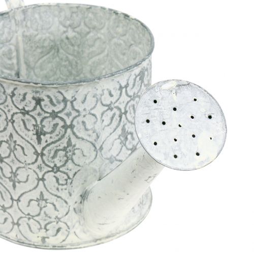 Plantekasse vannkanne galvanisert kremvasket Ø13cm H13cm | Floristik24.no