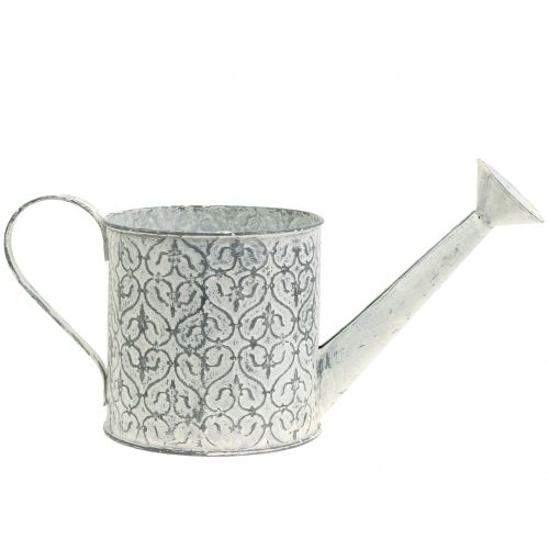 Plantekasse vannkanne galvanisert kremvasket Ø13cm H13cm | Floristik24.no