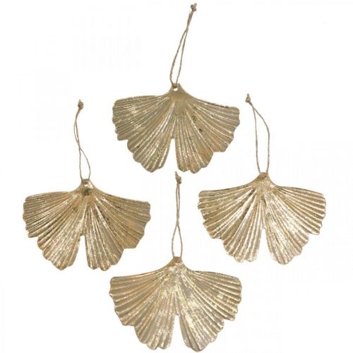Floristik24 Ginkgo blad anheng Ginkgo vintage dekorativ metall 15×11cm 4 stk