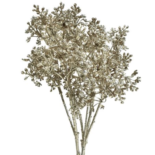 gjenstander Gips Urt Gypsophila Kunstige planter Metallic L38cm 3stk