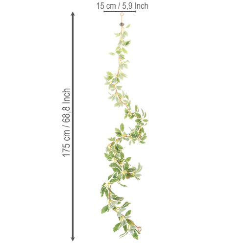 Kunstig girlander med spraglete blader, 175 cm | Floristik24.no