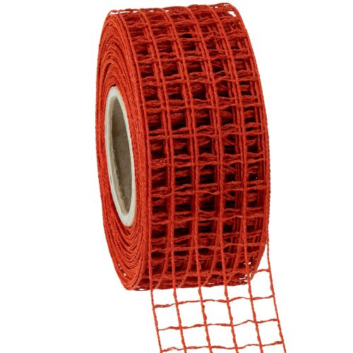 Floristik24 Mesh tape 4,5cm x 10m rød