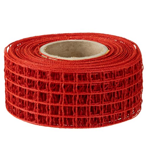 Floristik24 Mesh tape 4,5cm x 10m rød