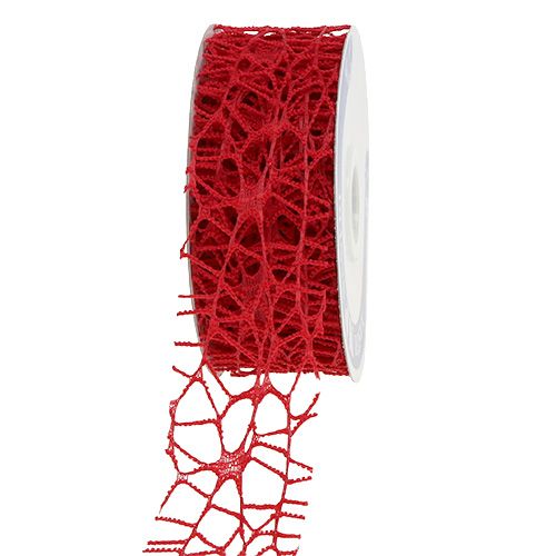 Floristik24 Rutebånd rød 40mm 10m