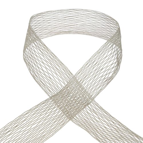 gjenstander Nettingtape, ruteteip, dekorativ tape, brun, trådforsterket, 50 mm, 10m