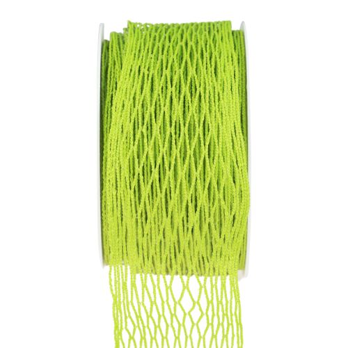 Floristik24 Nettingtape, ruteteip, dekorativ tape, grønn, trådforsterket, 50 mm, 10m