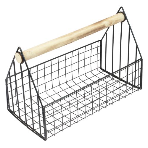 gjenstander Trådkurv mesh kurv plantekurv metall sort 35x18x22,5cm