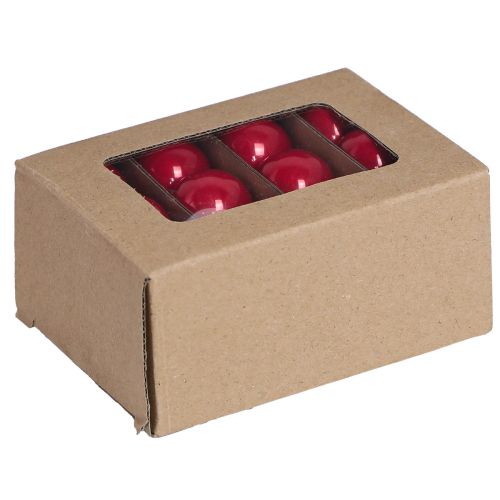 Floristik24 Glass julekuler rød emalje look mini Ø3cm 22 stk