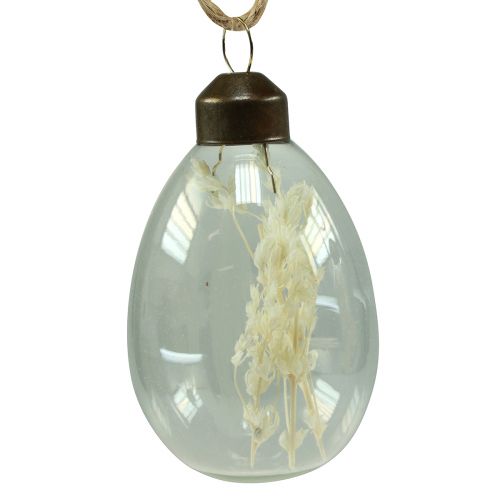 Floristik24 Glass påskeegg til oppheng av tørkede blomster egg 6cm 6 stk