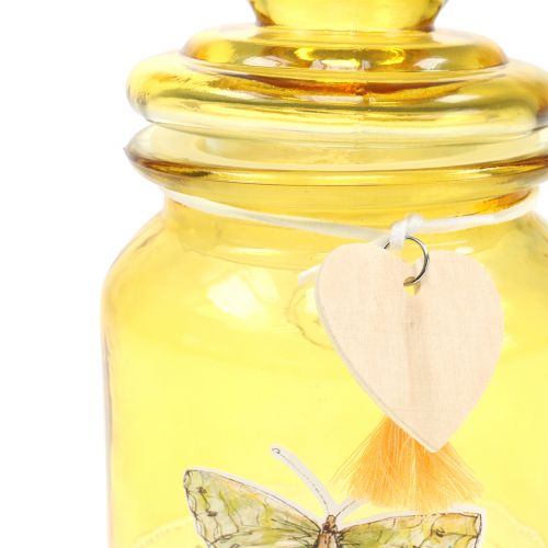 Floristik24 Glasskrukke bonboniere gul Ø11cm H15,5cm