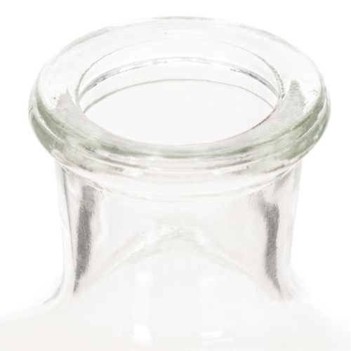 Glassflaske med mønster, sylindrisk, klar, dekorativ vase, 15 cm, 6 stk. | Floristik24.no
