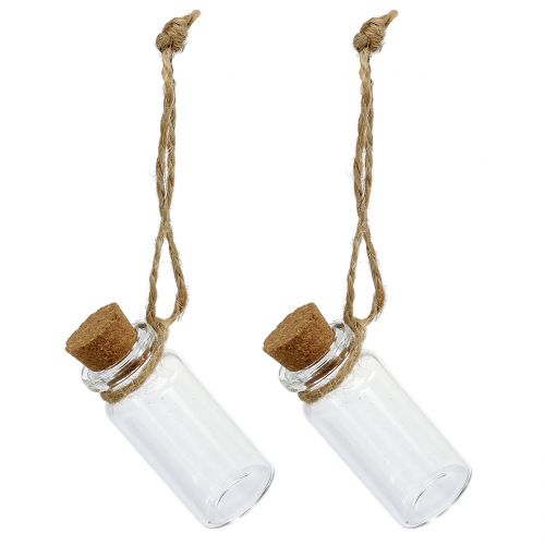Floristik24 Glassflaske med kork for oppheng 5,5cm 8stk