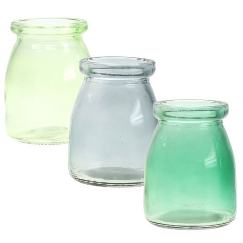 Floristik24 Deco glass Ø6cm H8cm grønn/grå 6stk