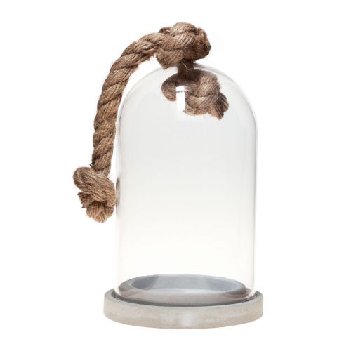 Floristik24 Glassklokkedekor med betonglook base Ø13,5cm H24cm