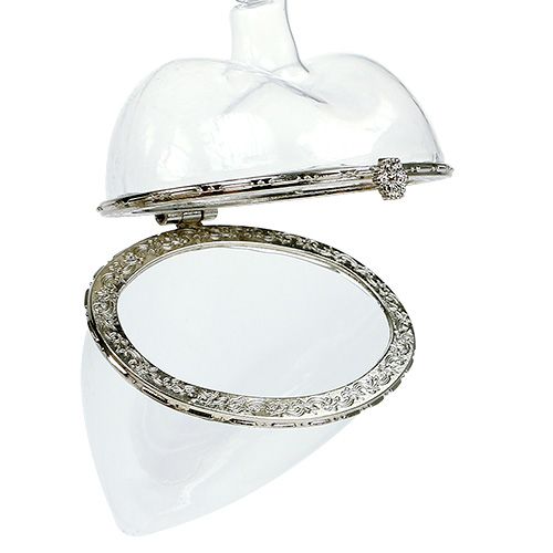 Floristik24 Glasshjerte til fylling av opphengsdekorasjon 7 cm x 10 cm klart 2 stk.