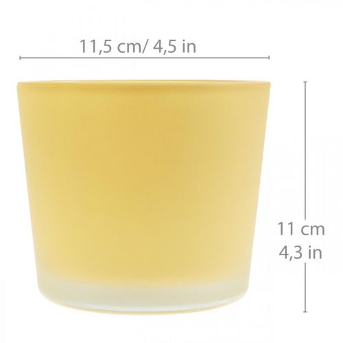 Glass blomsterpotte gul dekorativ glassbalje Ø11,5cm H11cm