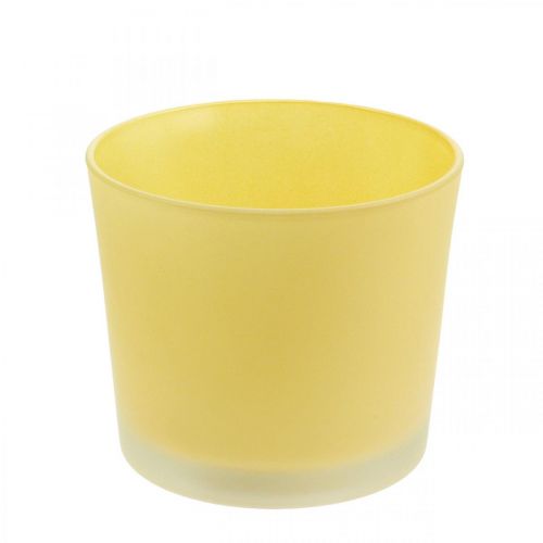 gjenstander Glass blomsterpotte gul plantepotte glassbalje Ø14,5cm H12,5cm