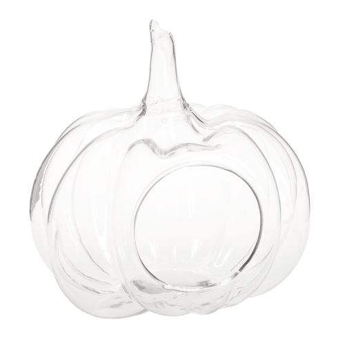 Floristik24 Glassgresskar med åpning, høstdekorasjonsgresskar, klart, Ø21 cm, H20 cm